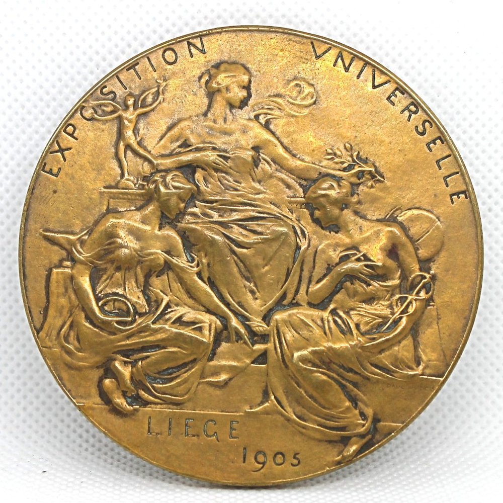 1905 Bronze Coin Token - Exposition Universelle Liege Belgium